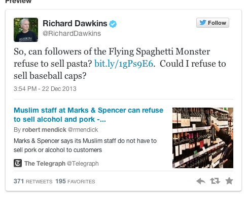 Richard Dawkins krytykuje poprawność polityczną sieci Marks & Spencers