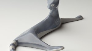 Kot leżący,1958 rok, projekt formy: M. Naruszewicz, producent: ZPS Ćmielów