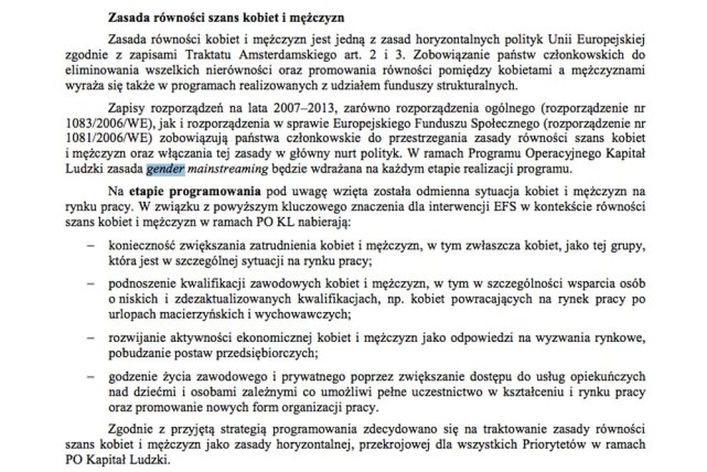 Fragment dokumentu przyjętego przez rząd Jarosława Kaczyńskiego