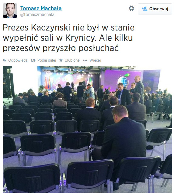 Jak widać, panel dyskusyjny z udziałem Jarosława Kaczyńskiego nie cieszył się wielkim zainteresowaniem