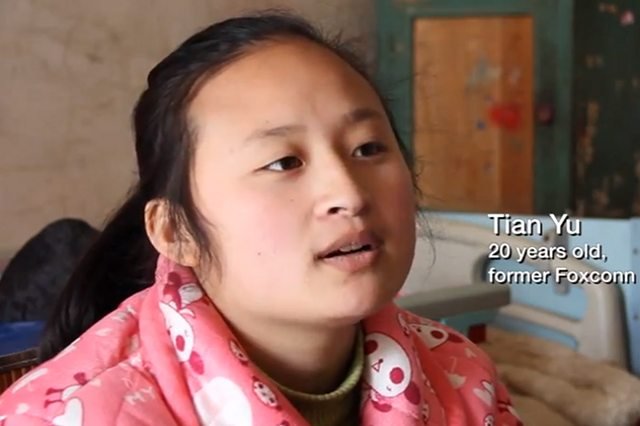 Tian Yu pracowała w chińskiej fabryce Foxconna przez nieco ponad miesiąc