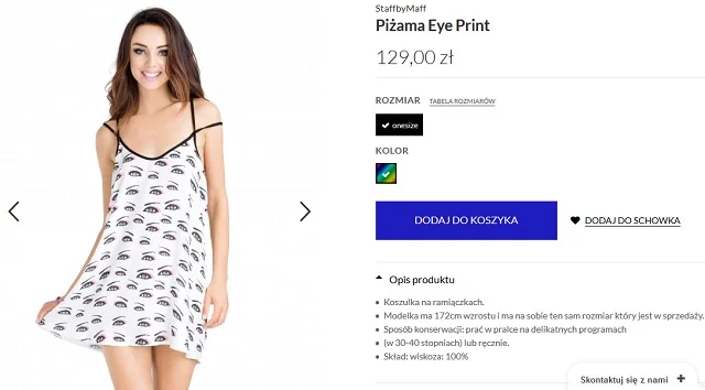 Piżamka z oczy.