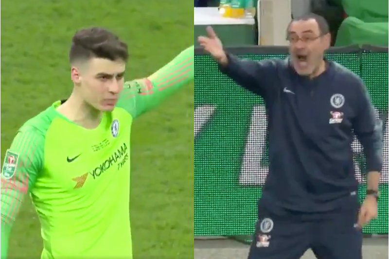 Bramkarz Chelsea odmówił zejścia z boiska w finale Pucharu Ligi Angielskiej.