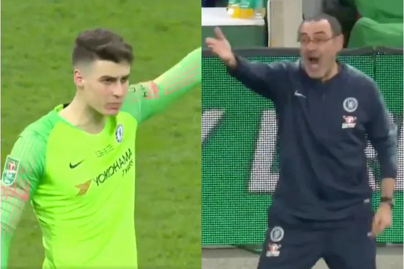 Bramkarz Chelsea odmówił zejścia z boiska w finale Pucharu Ligi Angielskiej.