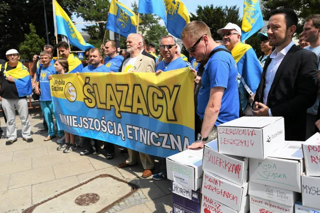 Demonstracja Ruchu Autonomii Śląska w 2014 roku.