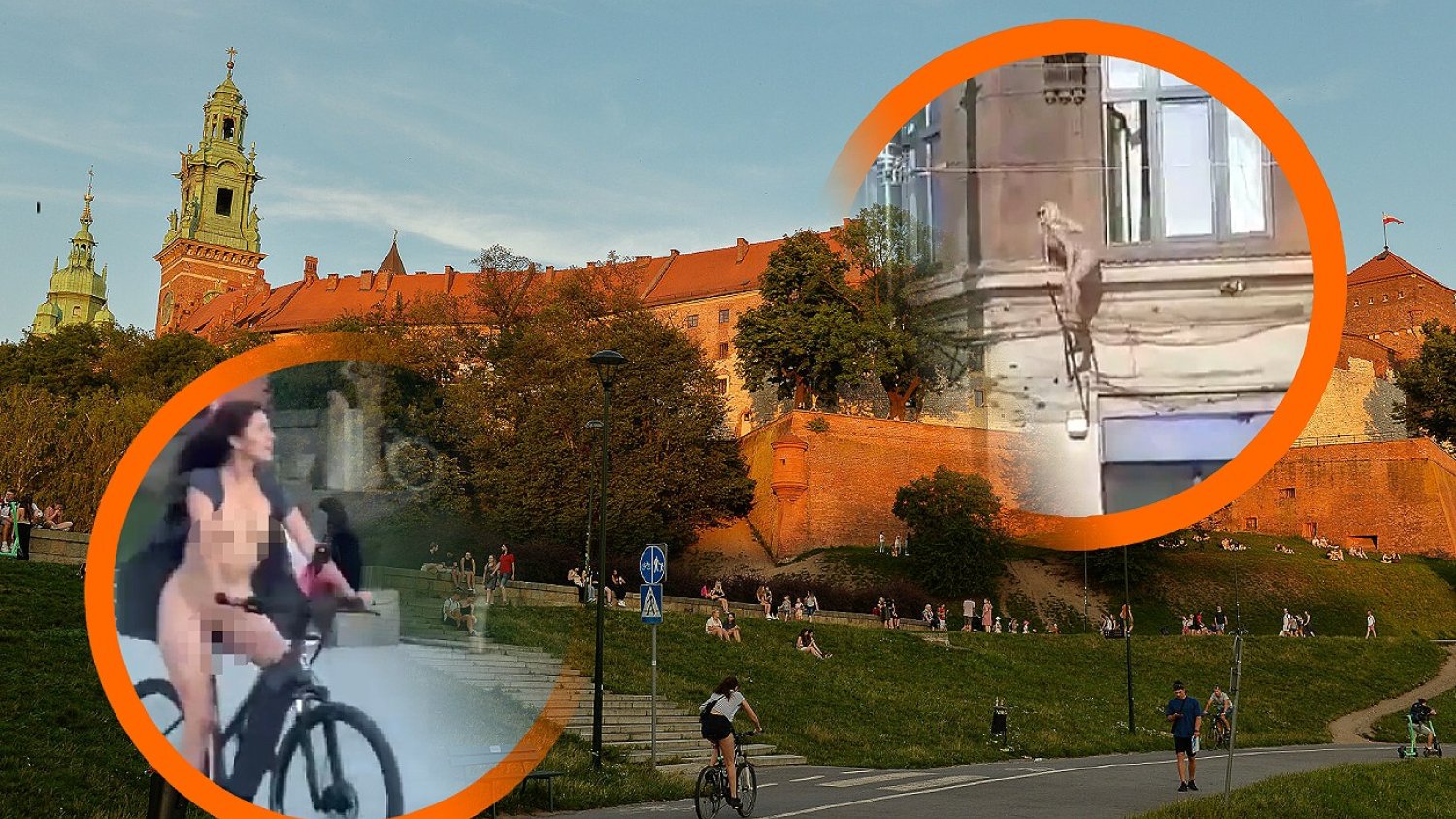 Kraków. Kobiety nago w miejscu publicznym.