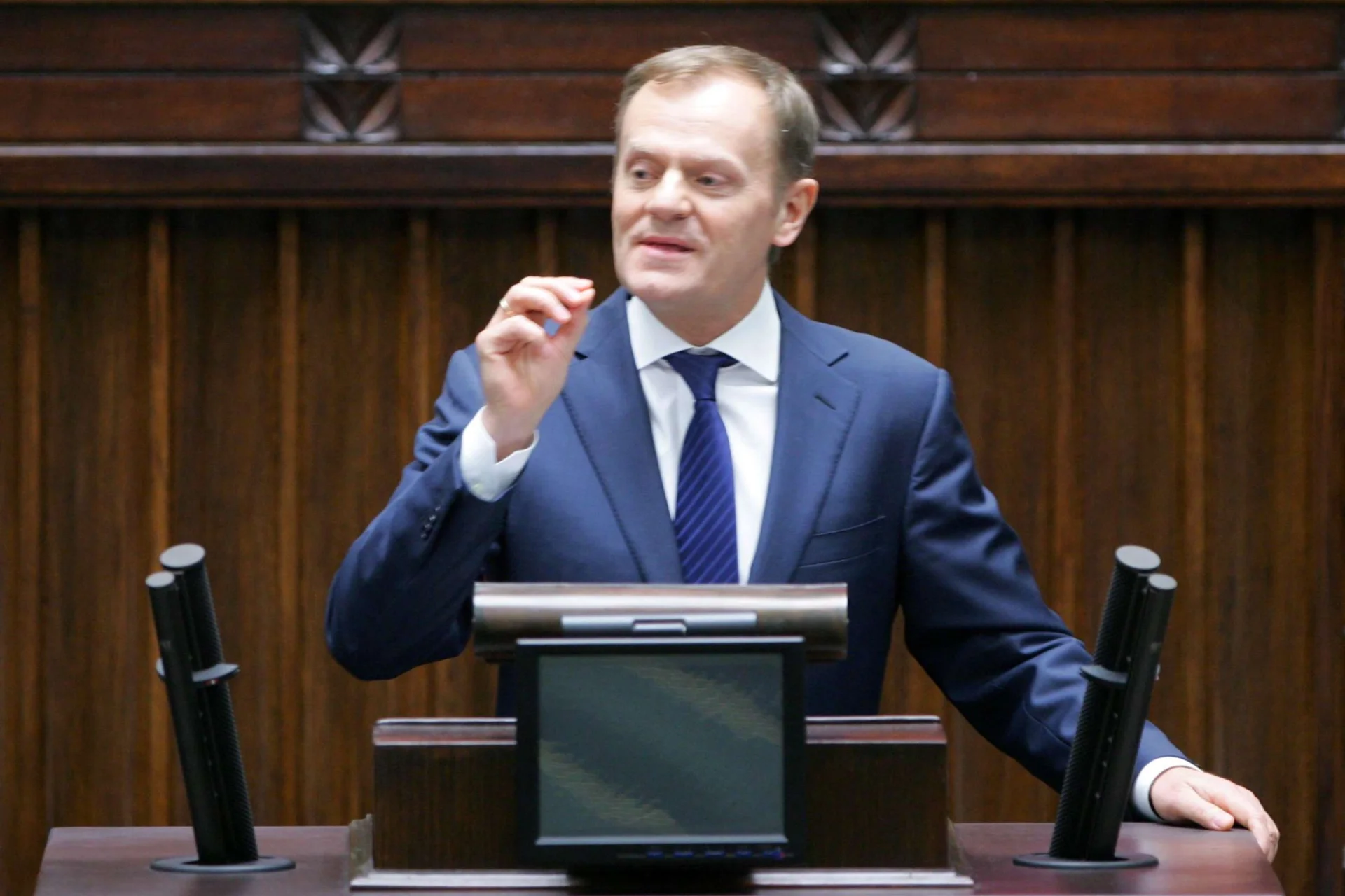 Donald Tusk podczas przemówienia w Sejmie
