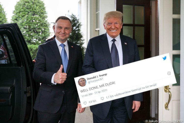 Ktoś podszywa się pod Donalda Trumpa i gratuluje Andrzejowi Dudzie.
