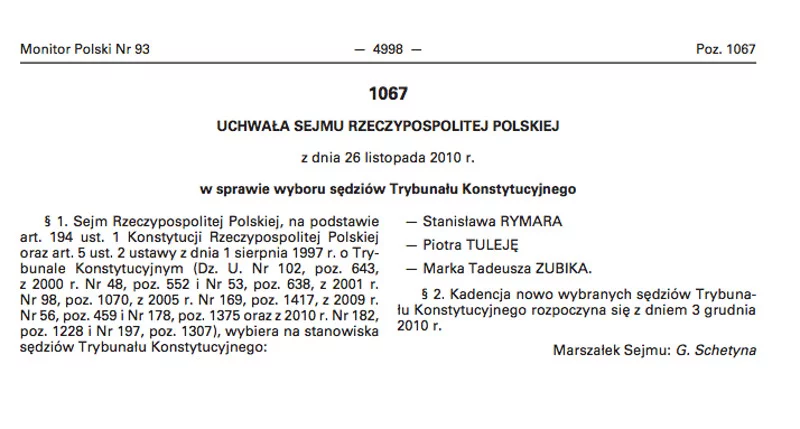 To tę uchwałę Sejmu z 2010 r. kwestionuje minister Ziobro.