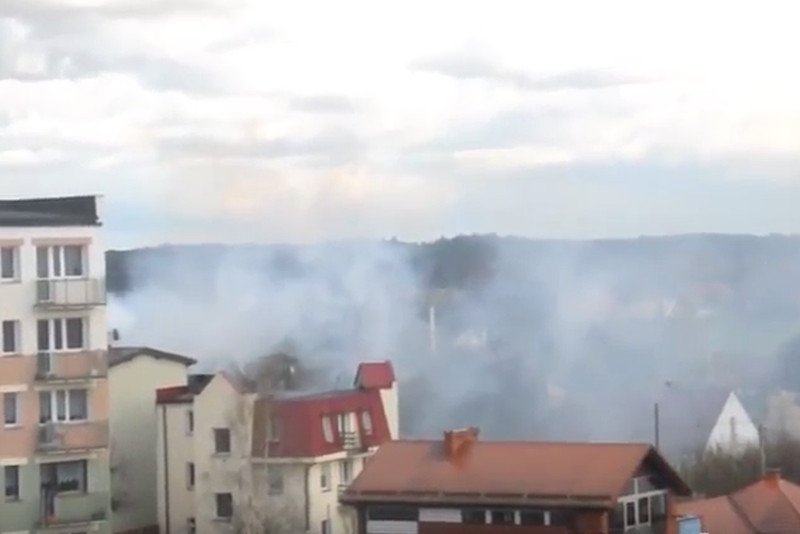 Smog w Kościerzynie na północy Polski, jedno z najbardziej zanieczyszczonych miast w województwie pomorskim.