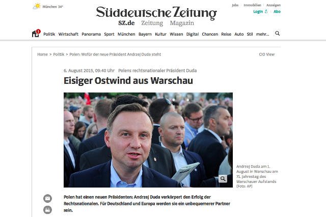 "Lodowaty wschodni wiatr z Warszawy".