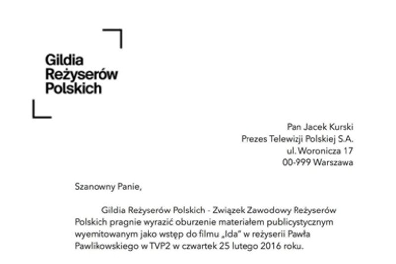 List polskich reżyserów do zarządu TVP.