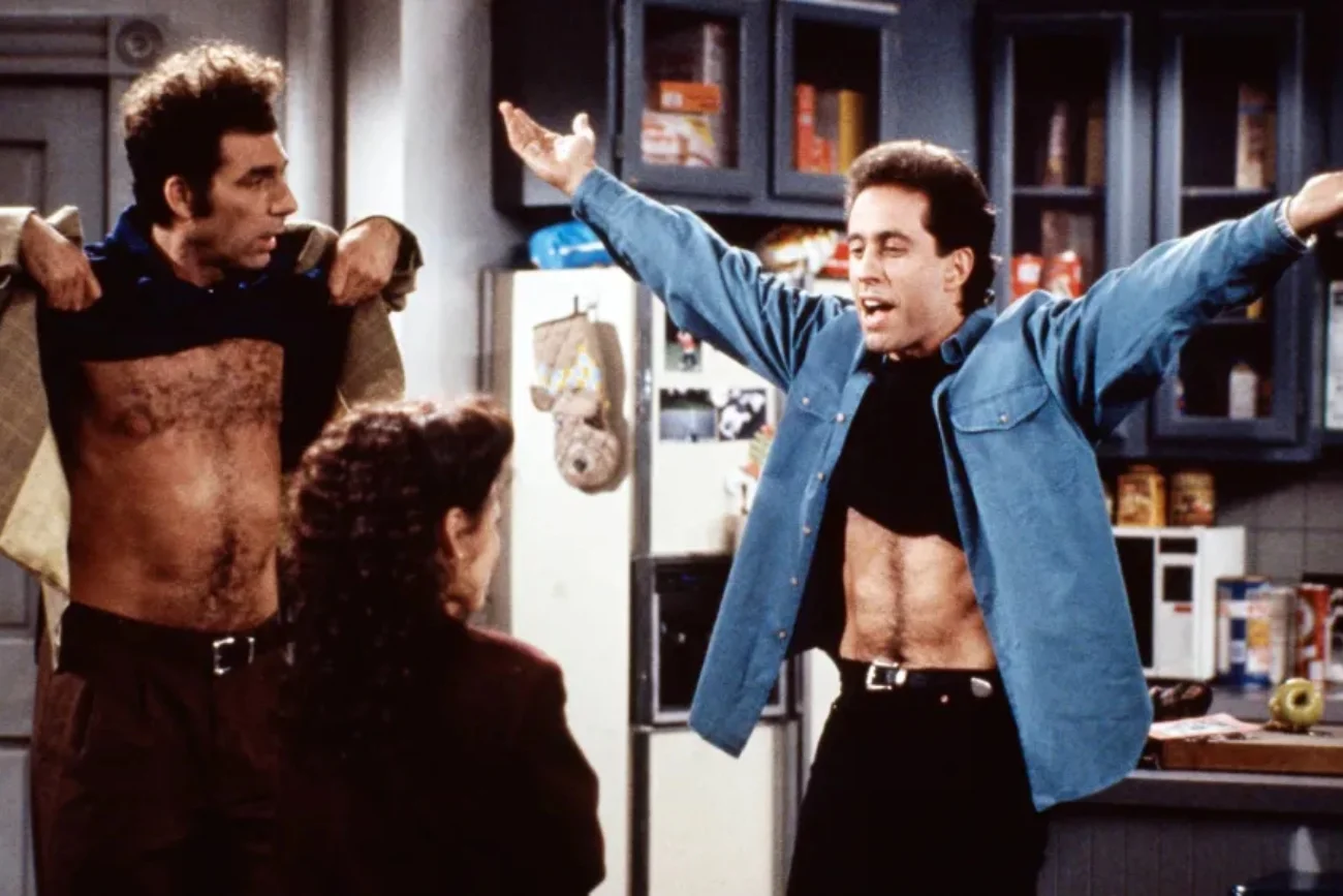 Jerry Seinfeld, Julia Louis-Dreyfus i Michael Richards w serialu "Kroniki Seinfelda". 