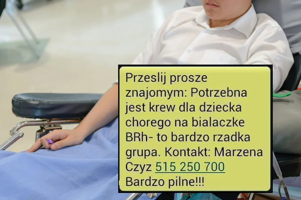 Uwaga! Jeśli dostałeś taką wiadomość, nie udostępniaj.  To tylko cyniczny łańcuszek.
