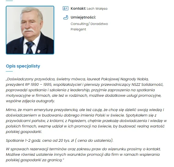 Ogłoszenie Lecha Wałęsy.