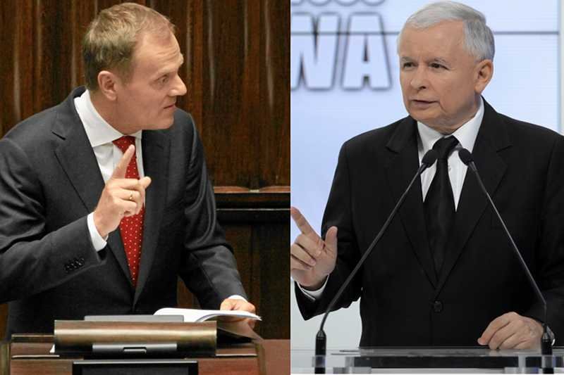 Premier Donald Tusk i prezes PiS Jarosław Kaczyński