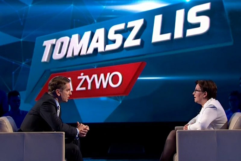 Ustępująca premier Ewa Kopacz była gościem poniedziałkowego programu "Tomasz Lis na żywo" na antenie TVP 2.