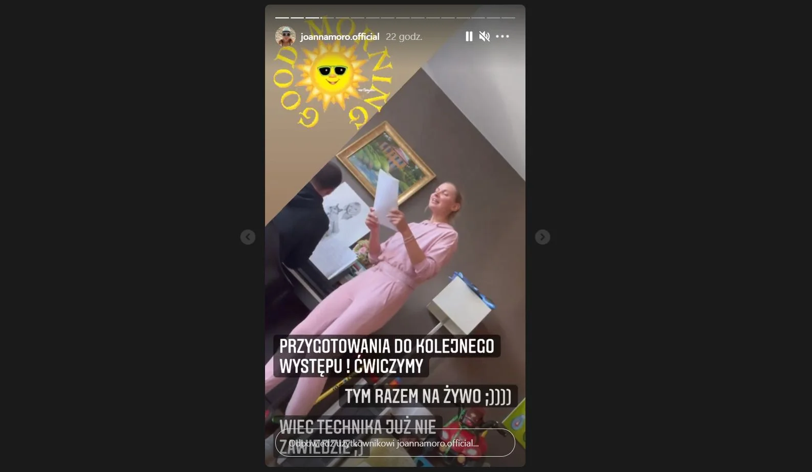 Joanna Moro poinformowała fanów, że szykuje się do kolejnego koncertu.