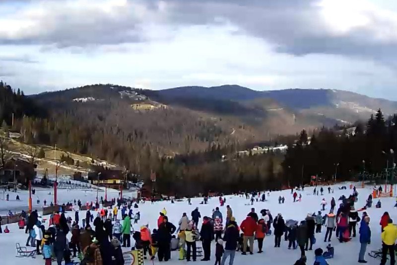 Tak 3 stycznia wyglądał Biały Krzyż w Szczyrku. Użytkownik Twittera zamieścił kadr z nagrania kamery.