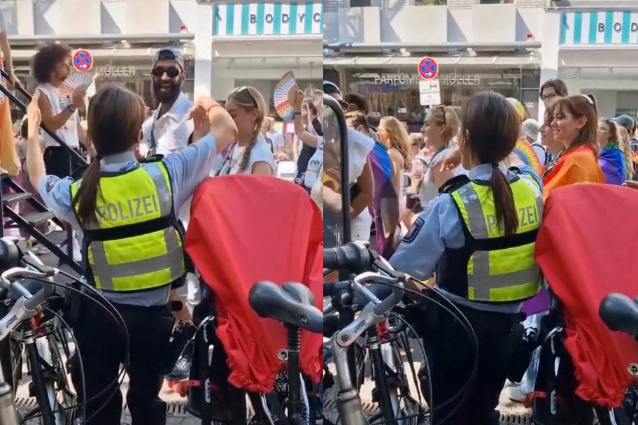 Niemiecka policjantka pozytywnie zaskoczyła zachowaniem na CSD w Kolonii