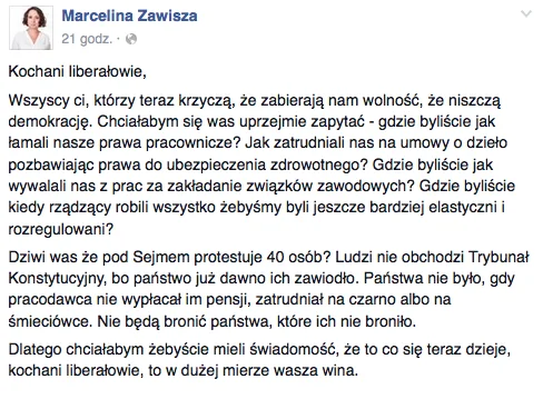 Zawisza ostro o formacjach liberalnych i lewicowych