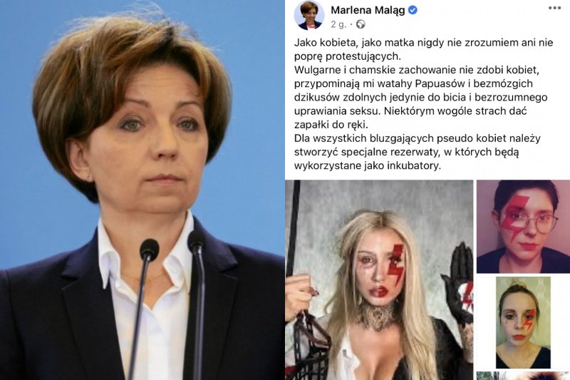 Policja potwierdza: minister Marlena Maląg została zhakowana na Facebooku, a wpis obrażający uczestniczki Strajku Kobiet napisał internetowy włamywacz.