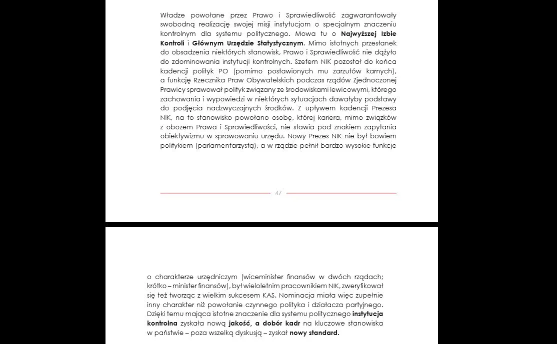 Na stronach 47-48 "Programu wyborczego PiS 2019" znajdziemy peany na cześć Mariana Banasia jako szefa NIK.