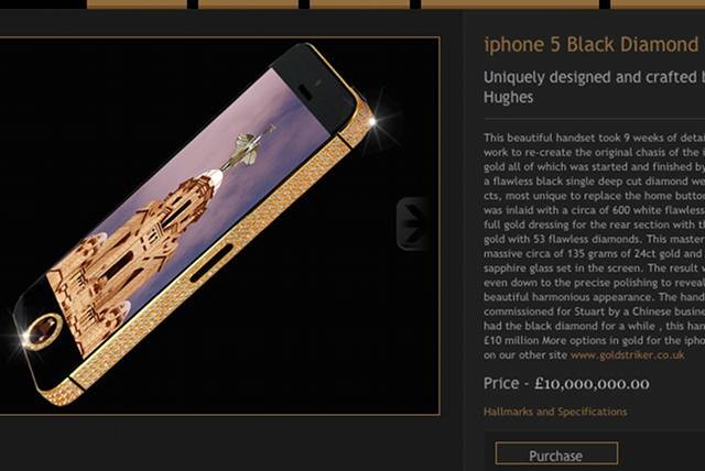 Złoty iPhone 5 za 10 milionów funtów