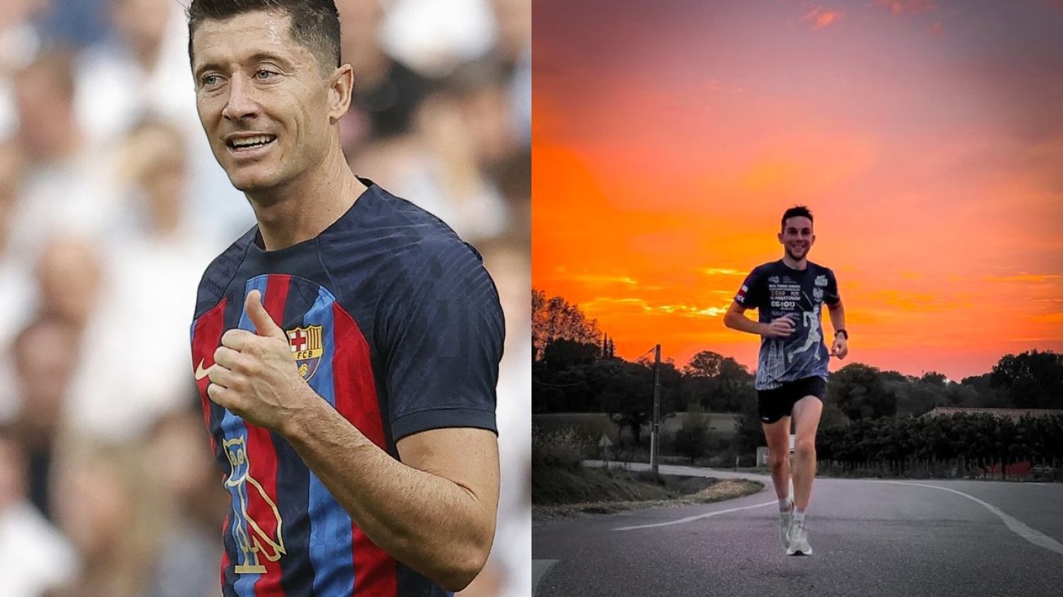 Halo, halo Robert Lewandowski! Tomek biegnie z Polski do Barcelony, pomożesz?