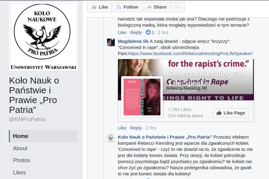 "Gwałt to nie jest koniec świata dla kobiety!" - przekonują członkowie koła naukowego, którzy współorganizują spotkanie razem z Ordo Iuris.
