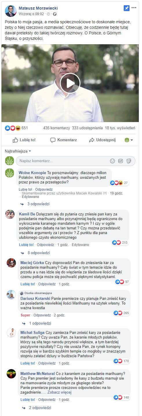 Premier poprosił o pytania - Polacy zapytali. O marihuanę :)