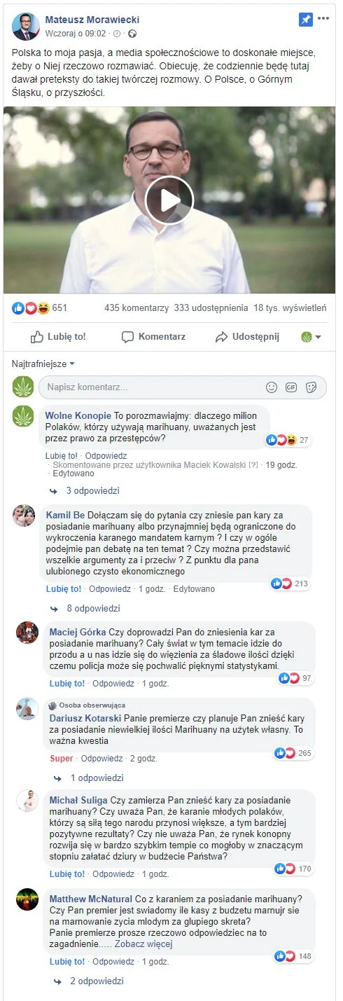 Premier poprosił o pytania - Polacy zapytali. O marihuanę :)