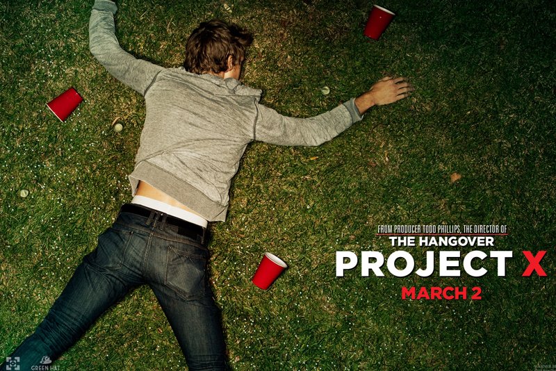 Plakat reklamujący gigantyczną domówkę, czyli film "Projekt X". W polskich kinach od 11 maja
