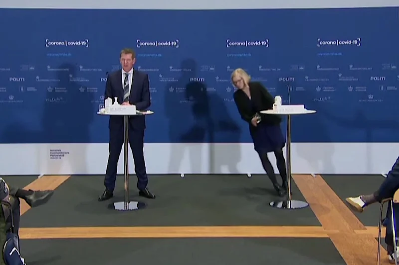 Tanja Lund Erichsen mdleje przed kameram na konferencji prasowej