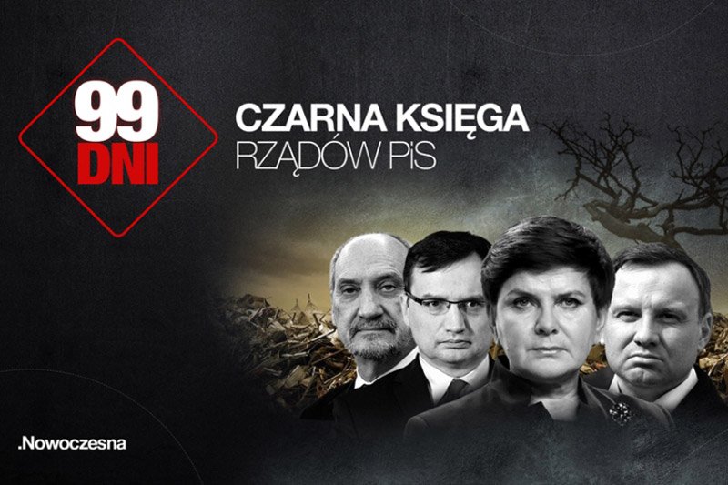 .Nowoczesna Ryszarda Petru opublikowała raport podsumowujący pierwsze 99 dni rządów Prawa i Sprawiedliwości.
