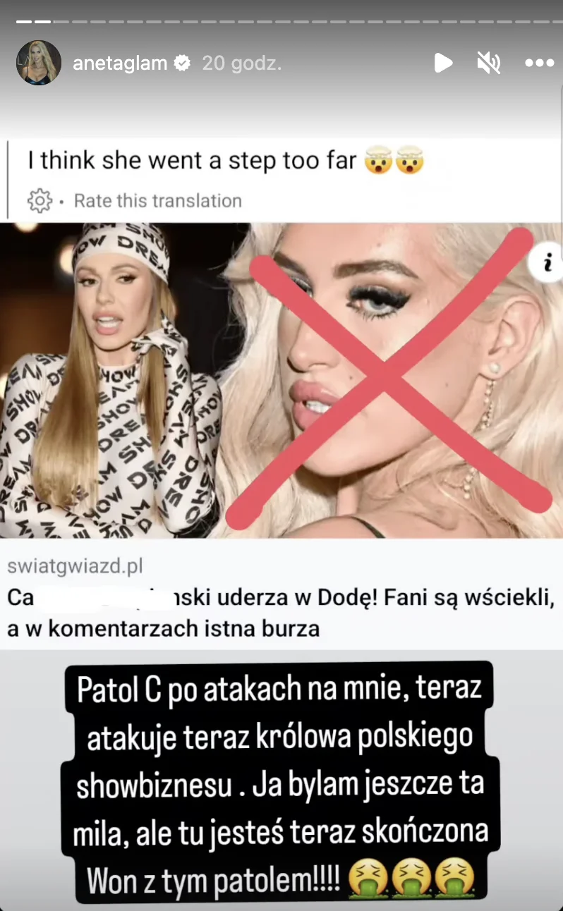 Derpienski sprowokowała Anetę Glam. Żona Miami stanęła w obronie Dody