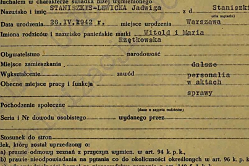 Przykład protokołu z przesłuchania prof. Staniszkis, który znajduje się na stronie lustracja.net.