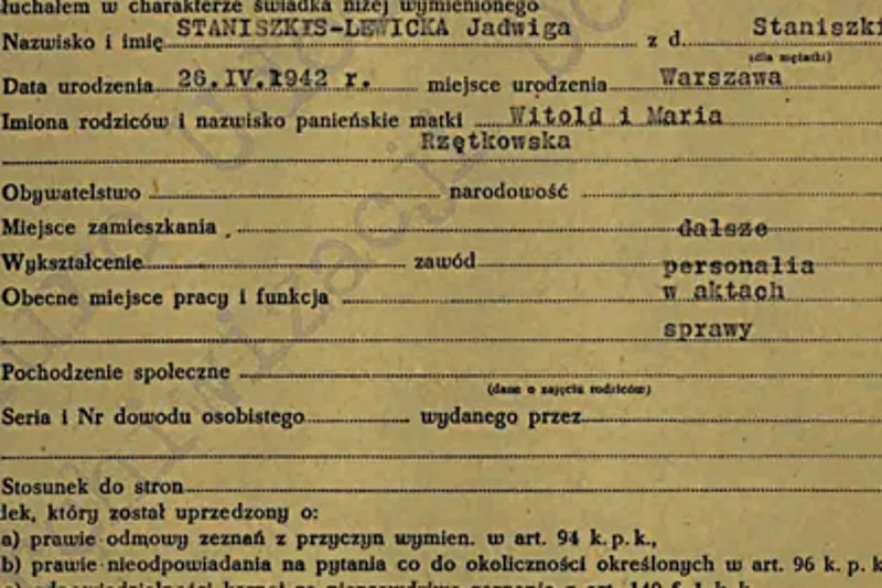 Przykład protokołu z przesłuchania prof. Staniszkis, który znajduje się na stronie lustracja.net.
