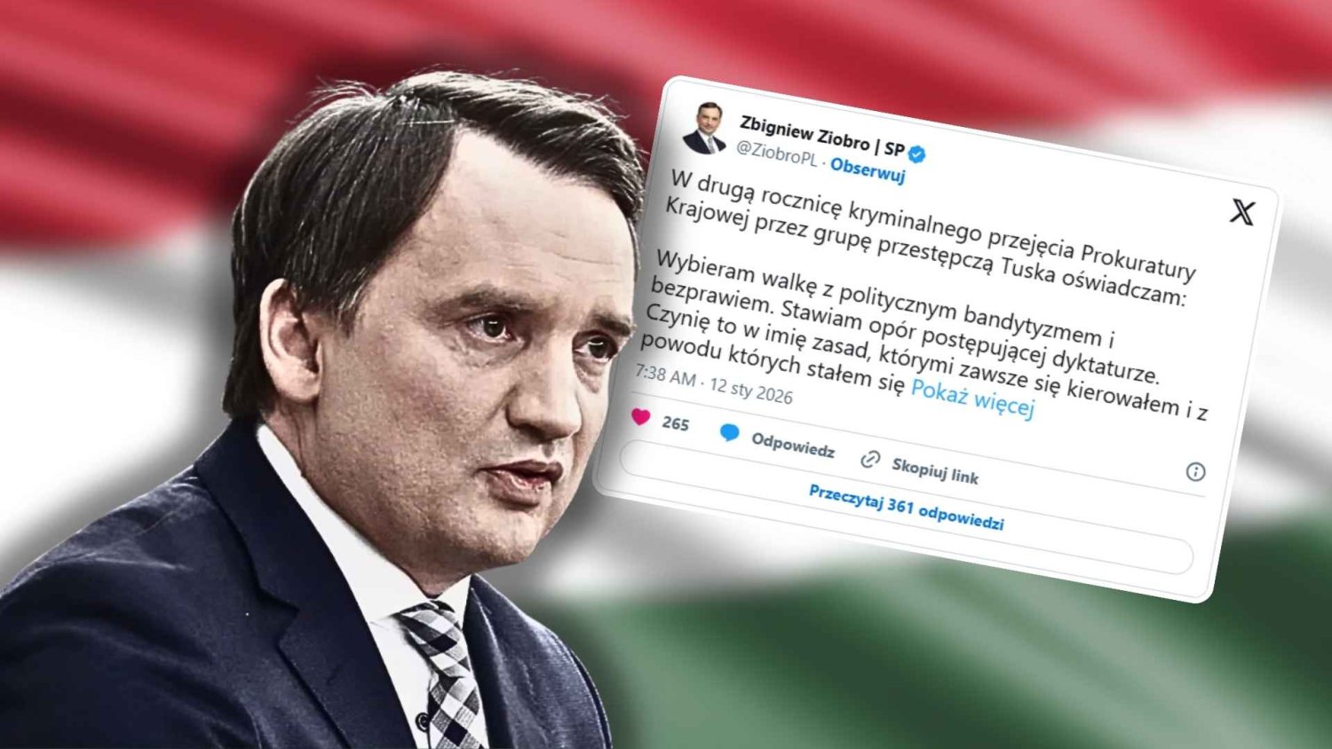 Przeczytałem długi wpis Ziobry. A jeszcze niedawno mówił, iż to Tusk będzie się ukrywał