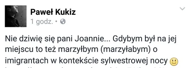 Poseł Kukiz twierdzi, że nie da zrobić krzywdy kobietom, ale fantazjuje o tym na Facebooku