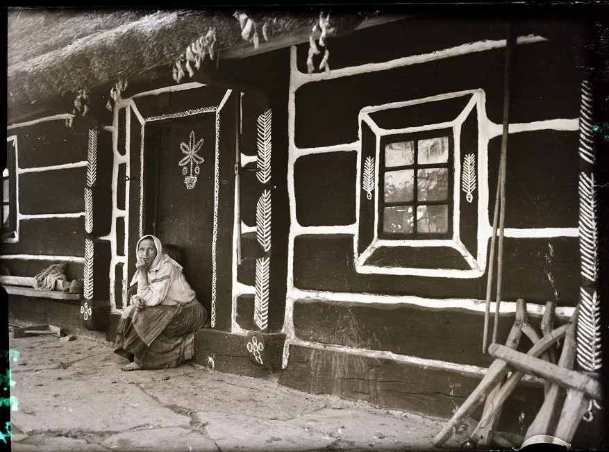 Malowane chaty, Solinka, pow. Lesko, czerwiec 1937.