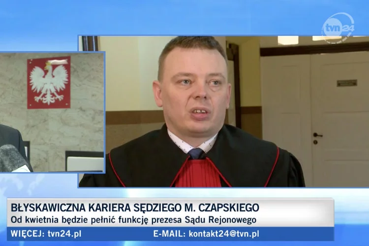 Marcin Czapski zostanie od 1 kwietnia prezesem Sądu Rejonowego w Działdowie. Sędzią jest zaledwie od trzech tygodni.