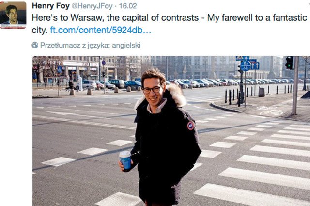 Korespondent "Financial Timesa" o Warszawie.