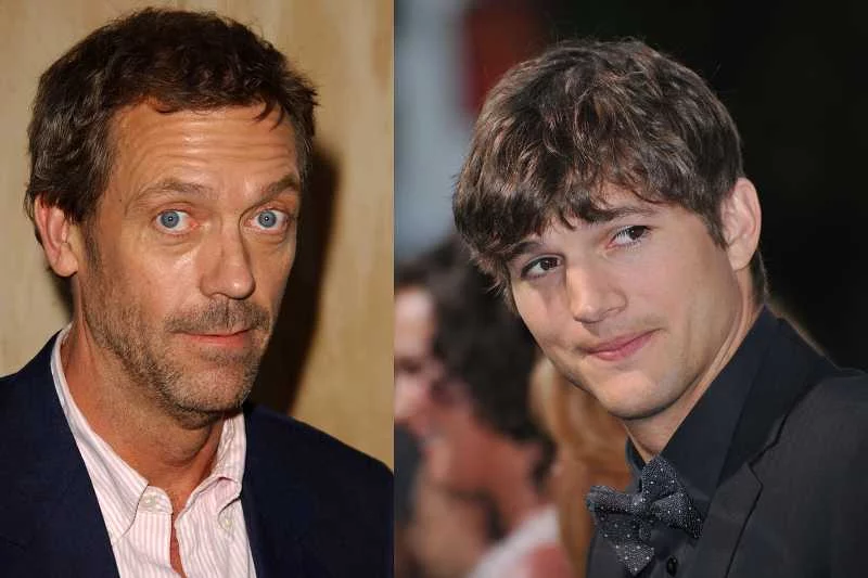 Od lewej: Hugh "Dr House" Laurie i Ashton "Dwóch i pół" Kutcher