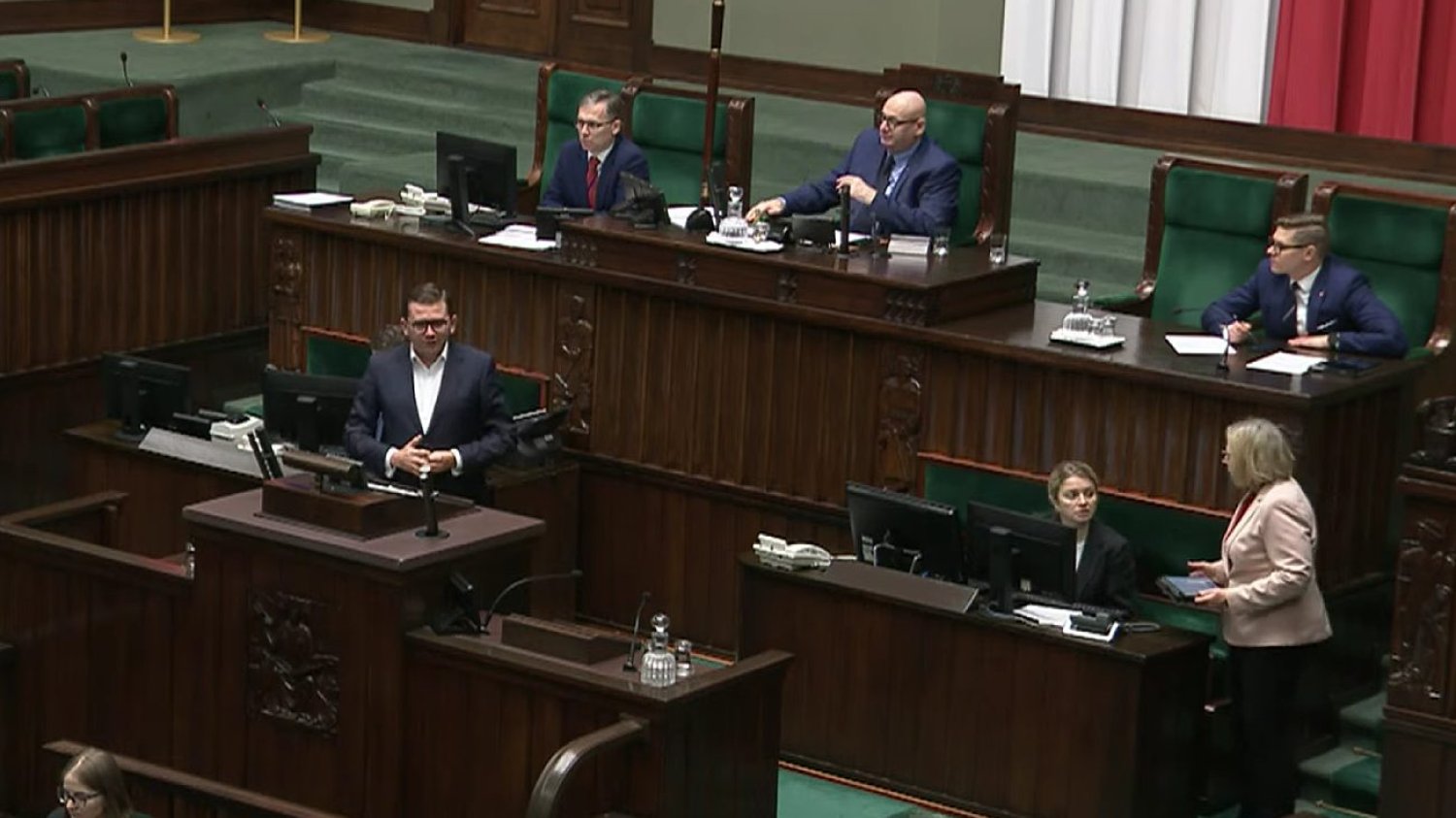 Poseł Łukasz Kmita z PiS i wicemarszałek Sejmu Piotr Zgorzelski z PSL-Trzecia Droga.