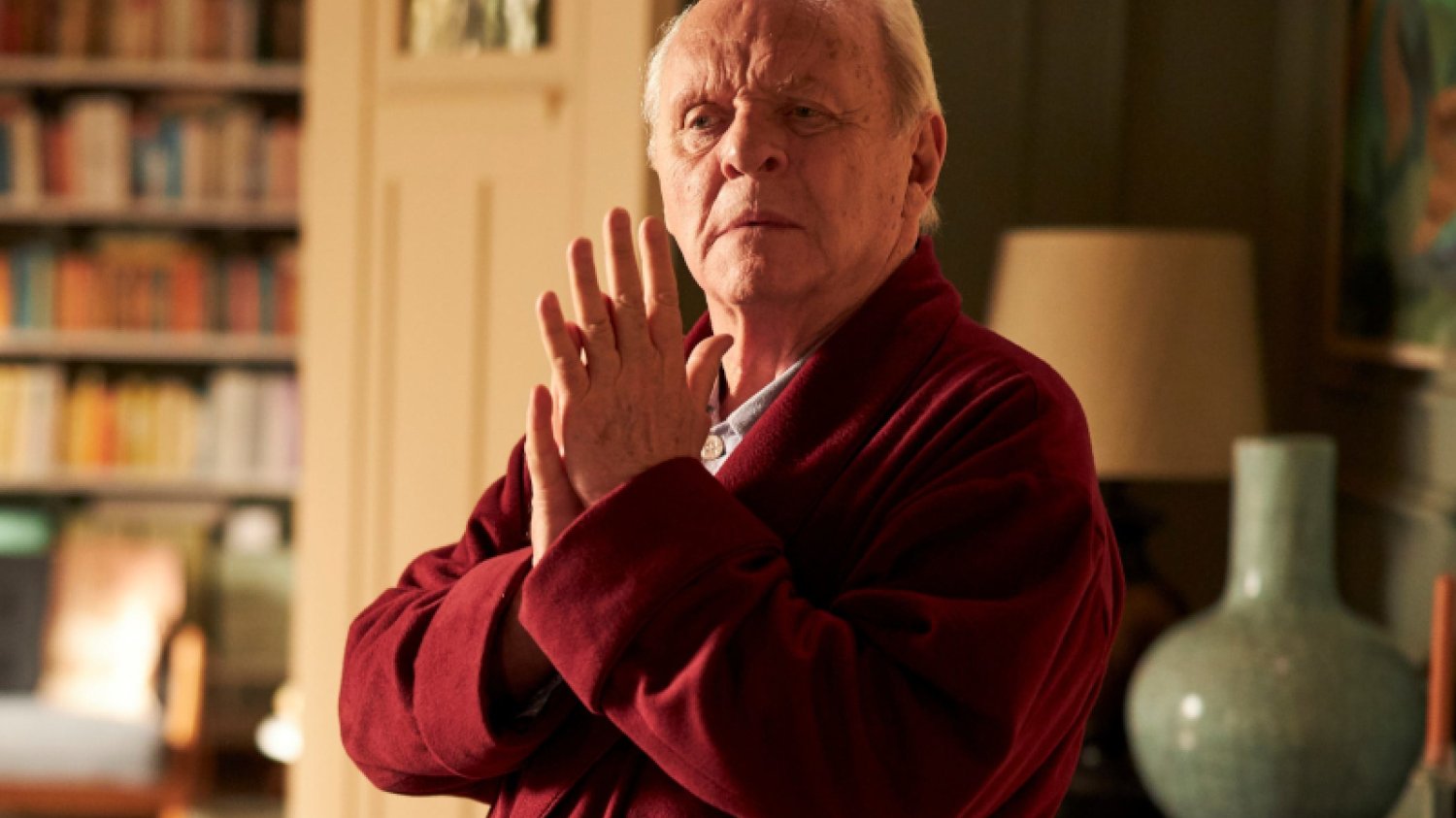 Oscary 2021. Anthony Hopkins ze statuetką za film "Ojciec".