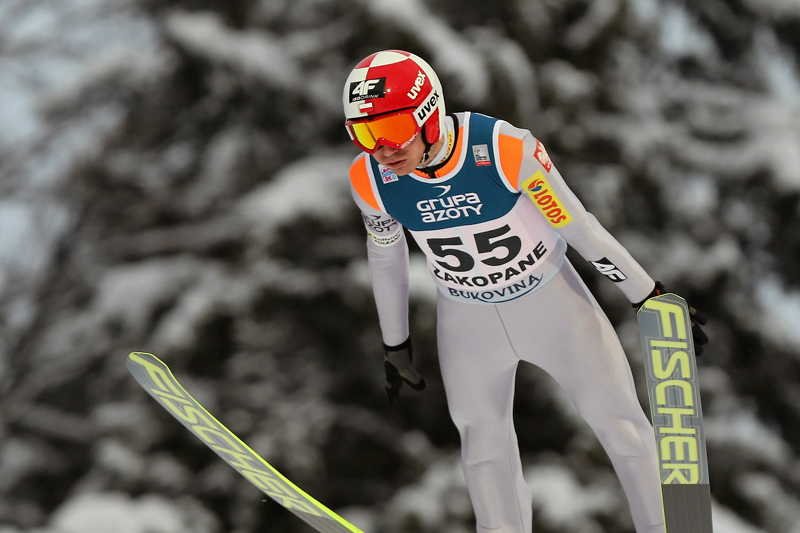 Nie tylko Kamil Stoch (tu podczas sesji treningowej) dobrze zaprezentował się w konkursie drużynowym podczas zawodów Pucharu Świata w Zakopanem.