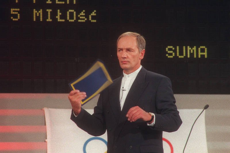 Karol Strasburger, prowadzący teleturnieju "Familiada'