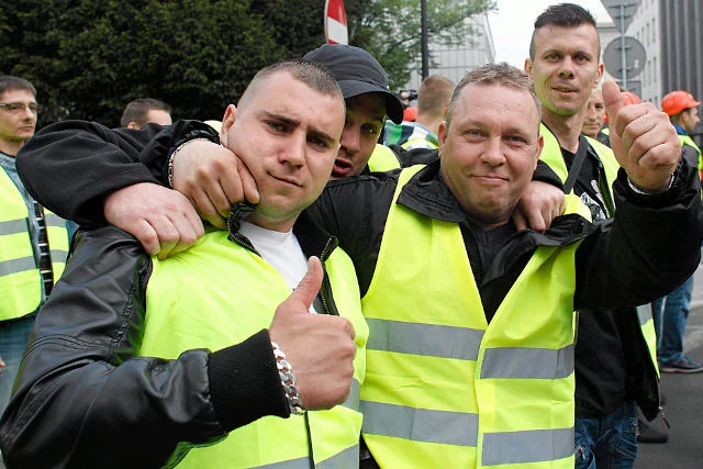 Górnicy protestujący w Katowicach, kwiecień 2014 roku