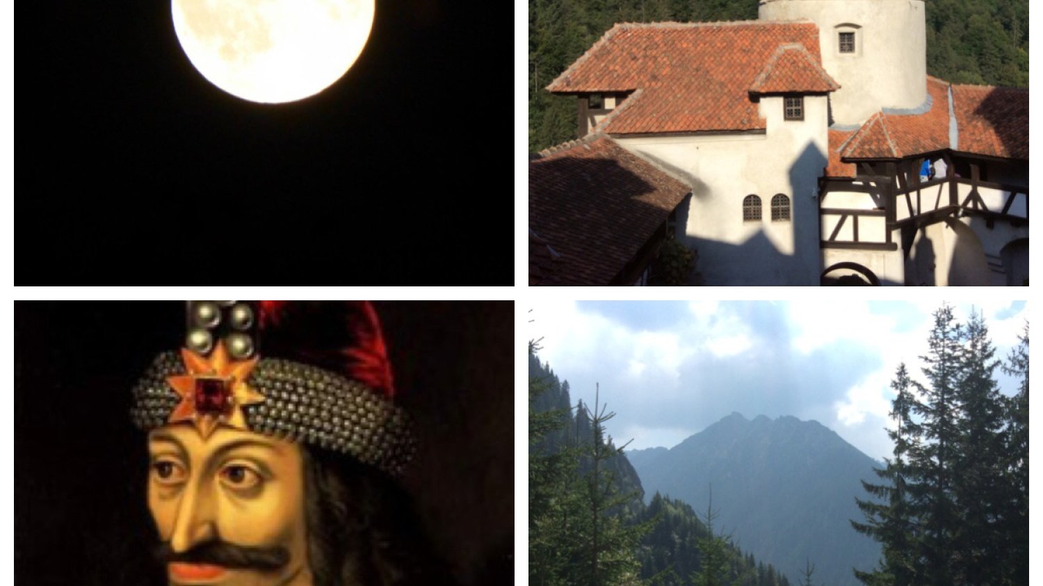 Pełnia księżyca, Zamek Bran w Transylwanii, Rumunia, Portret Valada (Tepes) Palownika zwanego Drakulą.